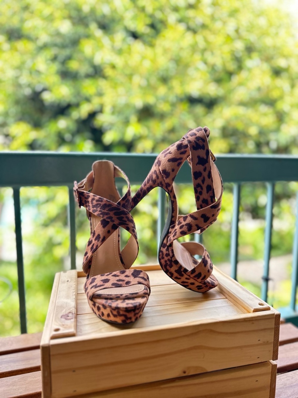 Dream Pairs Leopard Print Strappy Heels - Brown